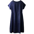 thumbnail image 1 of Dress, Women Solid Color Large Hem Short Sleeve Pockets Loose Midi for Work, 1 of 8