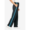thumbnail image 3 of Woman Within Plus Size Petite Cotton French Terry Straight-Leg Pull-On Side-Stripe Pants, 3 of 4