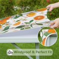 thumbnail image 6 of Orange Fruits Flowers White Pattern Square Fitted Tablecloth with Elastic Edge,Square Table Cover,Washable Elastic Table Cover for Home Kitchen Party Decor 36"x36", 6 of 6