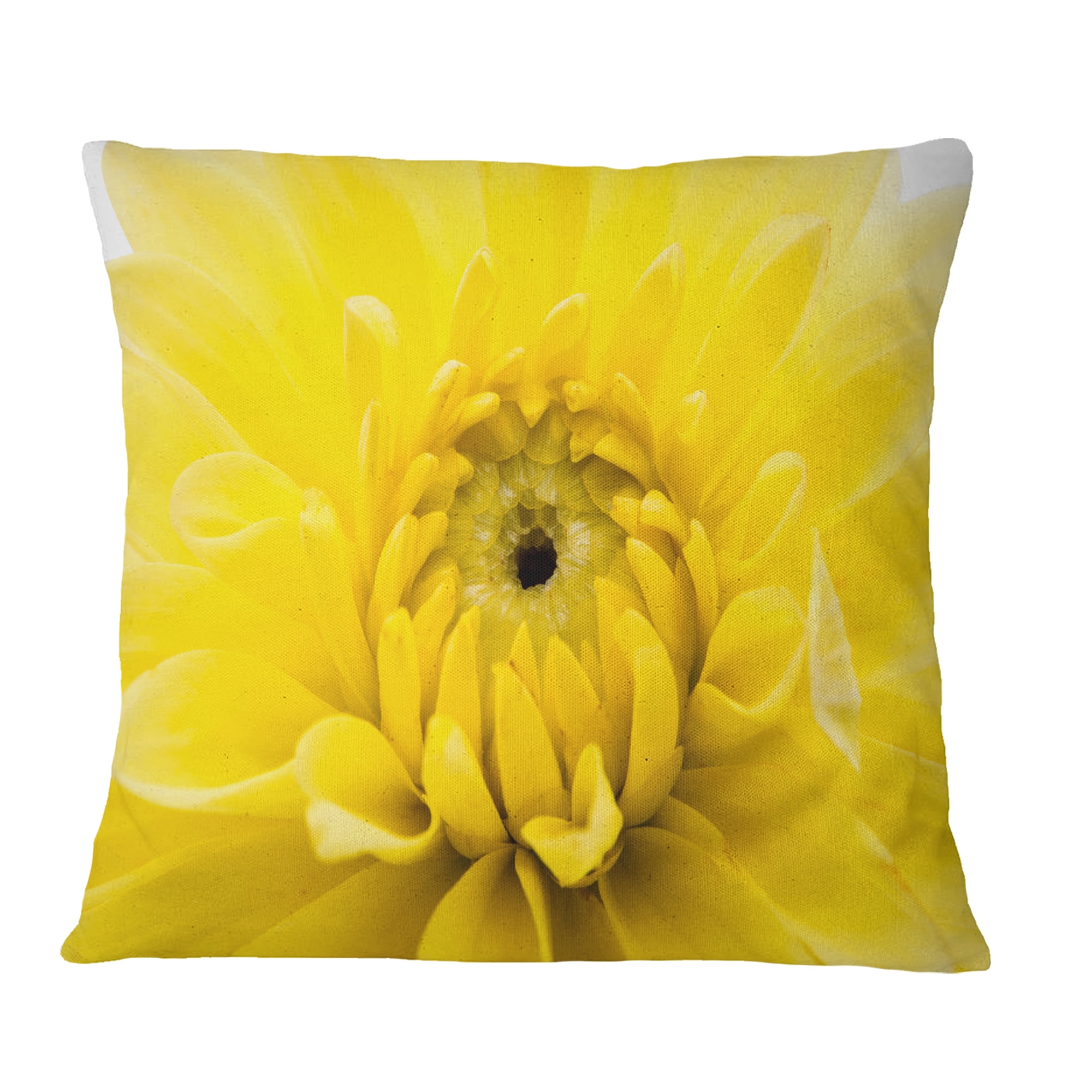 Designart Yellow Chrysanthemum Gold Flower - Flower Throw Pillow - 16x16