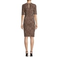 thumbnail image 2 of VINCE CAMUTO Womens Black Animal Print Short Sleeve Above The Knee Body Con Cocktail Dress  Size: 10, 2 of 3