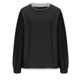 thumbnail image 6 of Tops for Women Trendy Viikei Womens Clothes Fall,Tops for Women Clearance Sale,Womens Round Neck Sweater Sports T-Shirt Base Long Sleeved Top Black M（1）, 6 of 7