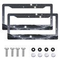 thumbnail image 2 of 2Packs License Plate Frames with Serene Starry Mountain Pattern Design Includes Screws & Caps Full Accessories Included Size 6.3x12.2inch(16x31cm), 2 of 8
