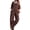 Chocolate, variant on Womens Denim Overalls Loose Fit Barrel Leg Adjustable Strap Hip Hop Jean Jumpsuits