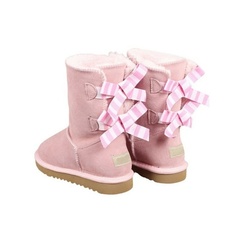 

Women s Anti-Slip Snow Boots with High Back Bow for Winter Walking - Comfortable PU Footwear Pink 11