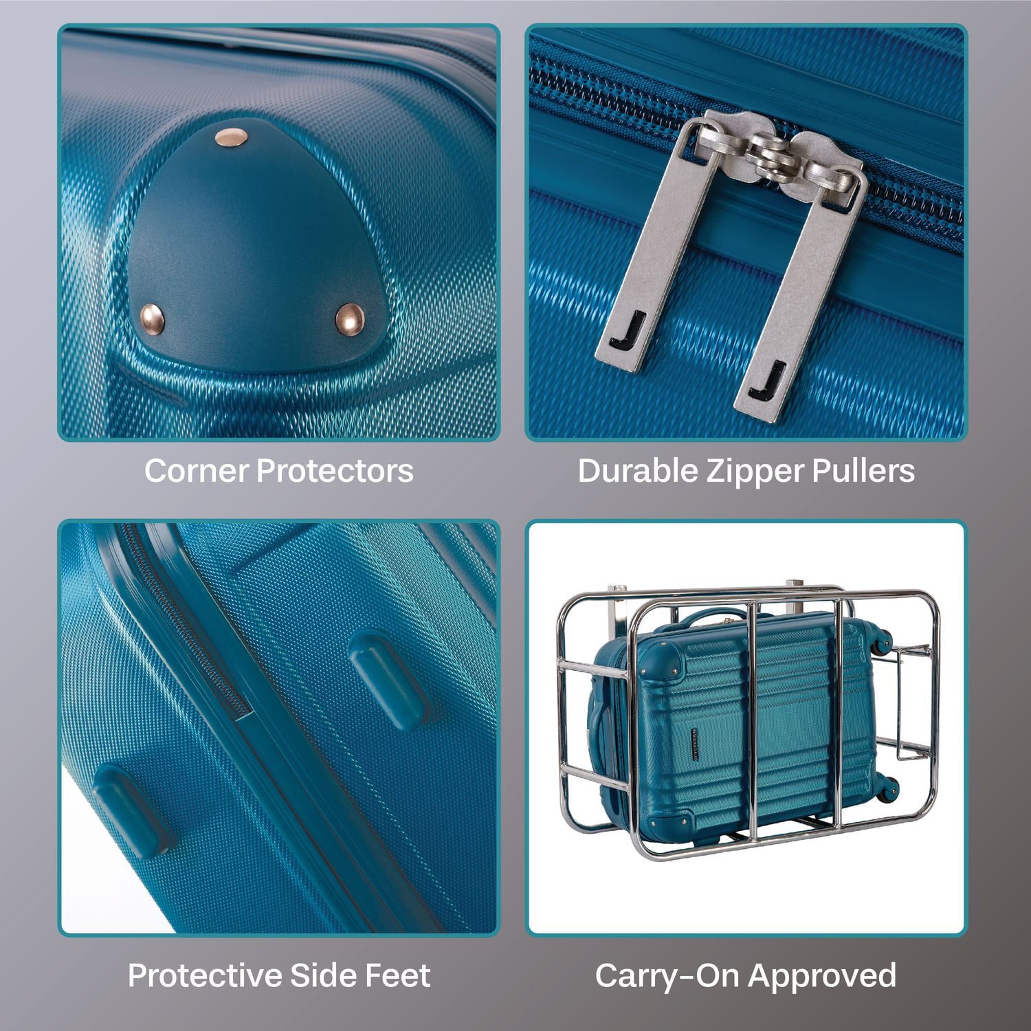 JetStream® Hardside Carry-On Luggage with wheels, 20 Inch Carry On Rolling Spinner Suitcase