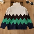 thumbnail image 7 of Lmnyox Boys Girls Turtle Neck Pullover Sweaters Long Sleeve Color Block Knit Tops Fall Winter Fashion Sweaters, 7 of 7