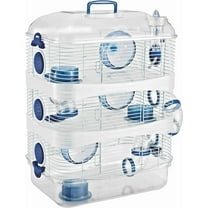 Acrylic Clear Expansible and Customizable 3-Solid Story Acrylic Clear Hamster Habitat Home House Cage For Rodent Gerbil Mouse Mice Rat With Accessories