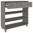 thumbnail image 5 of vidaXL Table Console HAMAR Gris Clair 90x35x90 cm Bois Massif Pin, 5 of 5