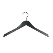 NAHANCO Wooden Shirt Hanger with Black Hook, 19" - Low Gloss Black, 100/CTN