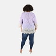 thumbnail image 2 of TAMSY Lavender Color Vintage Tunic with Lace Trim Size - S Birthday Mothers Day Gifts, 2 of 6