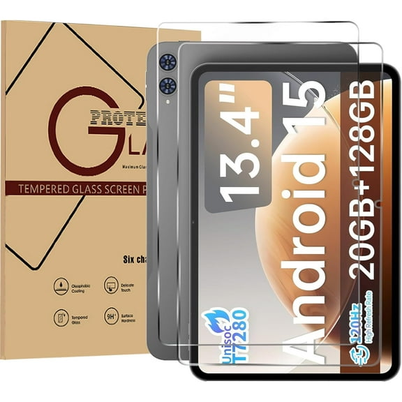 FIEWESEY 2 pack Screen Protector for TECLAST T65 Android 15 Tablet 13.4 inch, HD Scratch Resistant Tempered Glass Film for TECLAST T65 Drop Protection,Touch Sensitive,Anti-Fingerprint