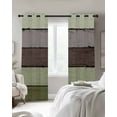 thumbnail image 3 of Fsddascl Sage Green Grey Blackout Curtains for Bedroom/Living Room, Thermal Insulated Kitchen Curtains, Vintage Stripe Farmhouse Wood Grain Grommet Darkening Window Treatment Drapes 42"x84"x2, 3 of 8