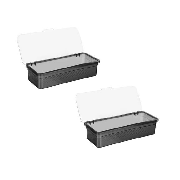 Clearance Storage Containers under $7 Flatware Plastic Trays With Lid Cutlery Organizer Silverware Countertop Storage Containers Boxes