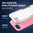 thumbnail image 4 of for iPhone 7 / 8 / SE 2020 / SE 2022 Case, Phone Case Heavy Duty 2 in 1 Full Body Rugged Shockproof Hybrid Hard PC Soft TPU Bumper Drop Protective Girls Women Boy Men Covers, White+Pink, 4 of 6