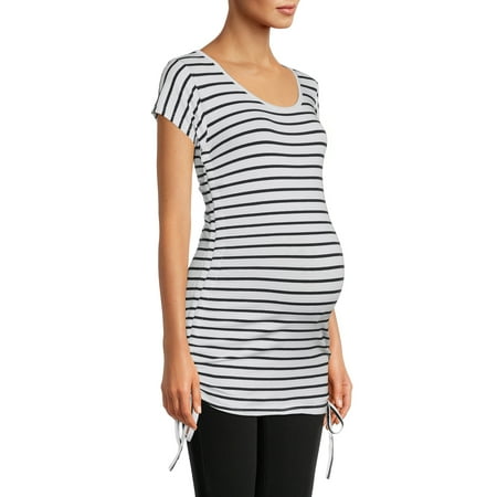 

Oh! Mamma Maternity Women s Scoop Neck Tee with Side Seam Drawstring (Women s & Women s Plus)