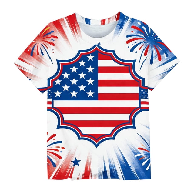 Odeerbi Chicos Niñas 4 de Julio Camiseta Manga Corta Día de La Independencia Camiseta Gráfica