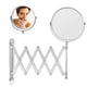thumbnail image 2 of Espejo de afeitar de pared: espejo de aumento telescópico cromado de acero inoxidable extensible 360° con aumento de 1x y 3x y 2 tornillos, 2 tacos y brazo plegable para maquillaje, baño, dormitorio, 2 of 8