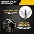 thumbnail image 5 of Flexible Socket Extension Bar Set, Bendable Soft Shaft Adapter, Wrench Extender for Narrow Space Auto Repair Work, 5 of 8