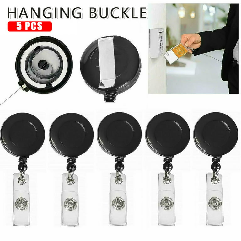 5 Pack Badge Holder Reels Retractable Belt Clip On Retractable ID Card Holders, Size: 3.00*3.00*0.50cm