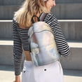 thumbnail image 5 of Disketp The Cat Looks in the Mirror print Canvas Backpack Lightweight Travel Daypack Student Rucksack Laptop Backpack-Small, 5 of 5