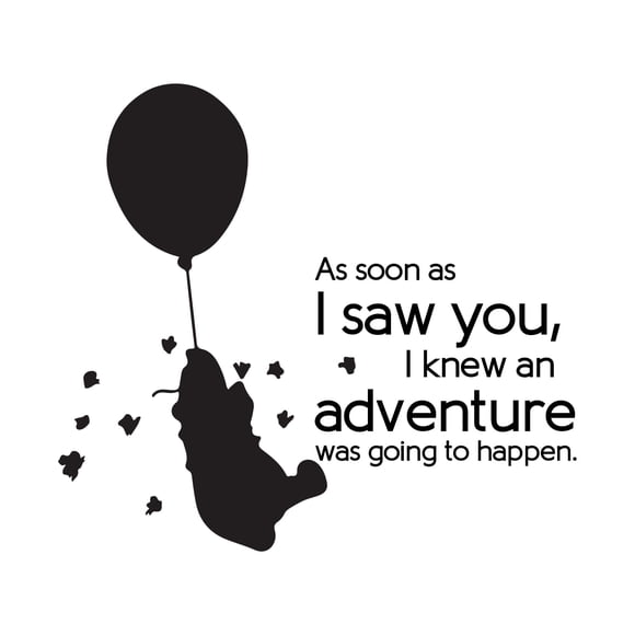 Adventure was going to happen As Soon As I Saw You I Knew Friends Quote Decal Wall Art Sticker Designs Vinyl Stickers For Home House Walls Rooms Windows Bedroom Decoration Size (20x20 inch)