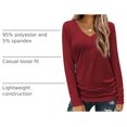 thumbnail image 5 of Zeagoo Long Sleeve Shirt for Woman V-Neck T Shirt Solid Casual Basic Tops Fall Tees Summer Clothing, 5 of 6