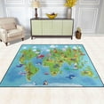thumbnail image 3 of Coolnut Funny Cartoon World Map Area Rug, 4'x5' Pet & Child Friendly Carpet for Living Room Bedroom Dining Room,Indoor Outdoor Soft Rug Washable Non Slip Comfortable Area Rug, 3 of 6