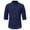 Navy, variant on qolati Men's Dress Shirts Slim Fit Long Sleeve Formal Blouse Classic Stand Collar Button Down Business Work Shirts