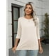 thumbnail image 5 of Camiseta Zeagoo para mujer, manga 3/4, cuello redondo, corte holgado 2025, 5 of 7