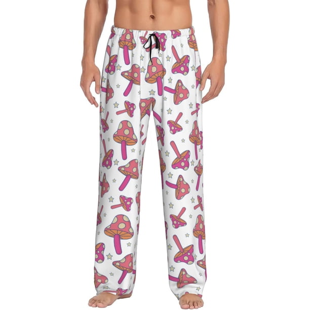Balery Purple Mushroom Pantalones de pijama para hombre, pijama ultraligero, pantalón de descanso-XX-Large