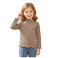 thumbnail image 4 of JFOPQVSM 3 Pack Toddler Girl Cute Long Sleeve Cotton Shirts Toddler Girls Fall Clothes Ribbed Tees Base Layer Tops for 1-8 Years, 4 of 6
