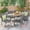 Gray, variant on Noble House Jasper 7 Piece Wooden Oval Patio Dining Set in Gray