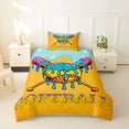 thumbnail image 2 of Castle Fairy Softball Print Twin Duvet Cover, Ice Cream Candy Drip Pattern Twin Bedding, Yellow Blue Pink,2pcs,1 Duvet Cover and 1 Pillowcase, 2 of 6