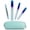 Blue & Purple Nail Files & Light Blue Manicure, variant on Alban Czech Glass Nail File Set with Manicure Stick & Vegan Leather Cosmetic Case (Royal Blue Nail Files, Royal Manicure Stick & Light Blue Cosmetic Case)