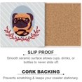 thumbnail image 6 of GZHJMY Square Drink Coasters, 6 Pcs Pug Driving Absorbent Ceramic Coffee Coasters for Drinks with Cork Base Housewarming Gift for Home Decor, 6 of 6