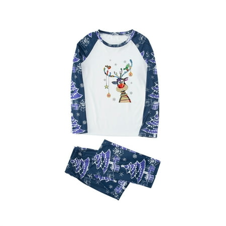 

Amuver Family Christmas Pajamas Matching Set Christmas Tree Print Long-Sleeve Tops with Pants Sleepwear for Adult Kid Baby