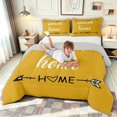 thumbnail image 3 of meiyoeat Rustic Home Sweet Full Size Comforter Sets for Adults Men Women, Arrow Quote Bedding Comforter Set, Mustard Yellow, Grey Reversible, 3 Pieces, 1 Comforter and 2 Pillowcases, 3 of 6