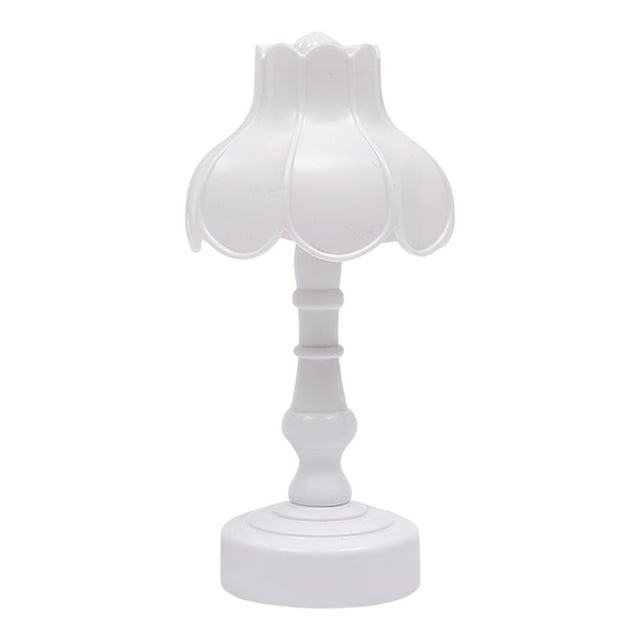 Milaget Mini Table Lamp Decorative Small Night Light Cordless Lamp Small Retro LED Lotus