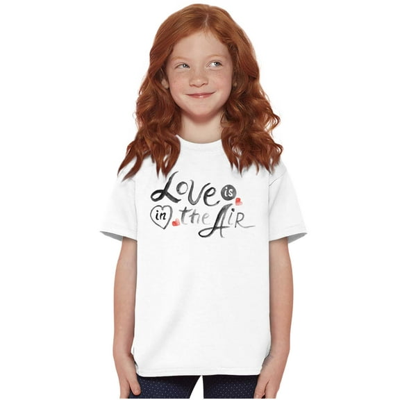 Love In Air Valentines Day Romance Girls Kids T Shirt Tees Teen Brisco Brands L