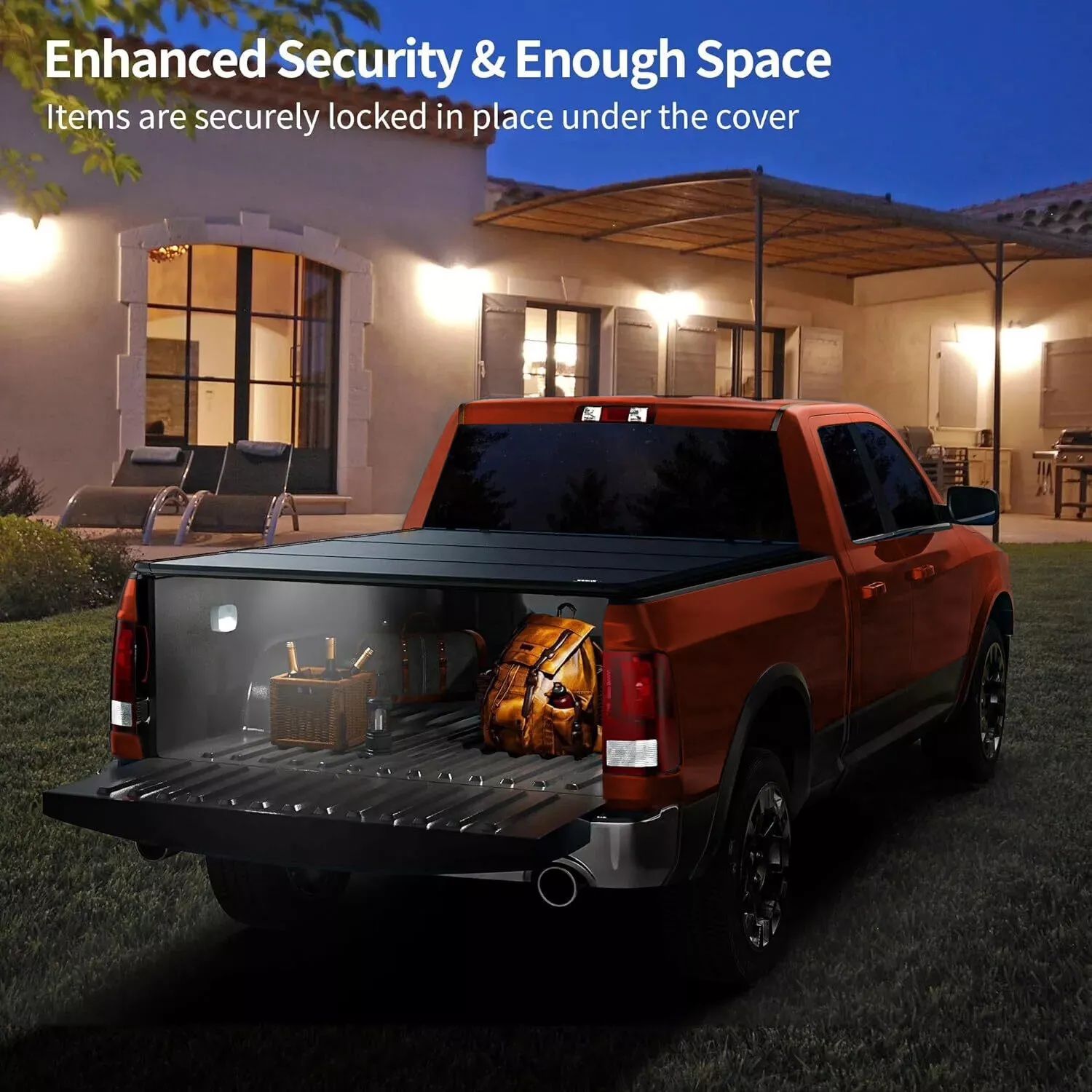 RVNI 5.5FT Tri-Fold FRP Hard Tonneau Cover For 2015-2023 2024 Ford F-150 Truck Bed Cover
