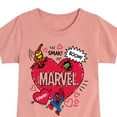 thumbnail image 3 of Marvel - Valentines Scribble - Girls Fitted Short Sleeve Graphic T-Shirt, 3 of 5