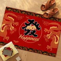 Harpi Area Rugs Living Room Clearance, Rugs Happy Year Door Mat Chinese 2024 Year Of Dragon Entrance Way Indoor Front Door Welcome Rugs Household Carpet Outside Door