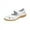 White, variant on Hurxie Women's Classic Genuine Leather Casual Loafer Cute Slip-On Fashion Closed Toe Flat Sandal Comfy Work Sandal Everyday Walking Shoe Black 35