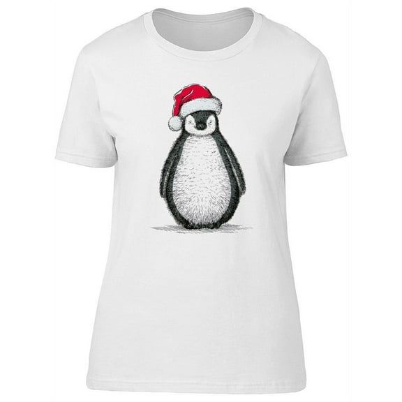 Beautiful Christmas Penguin T-Shirt Women -Image by Shutterstock, Female Small