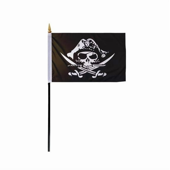 Promopatriot Deadmans Chest 4" x 6" Stick Flag Polyester with 11" Plastic Pole