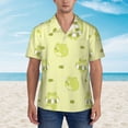 thumbnail image 4 of Fotbe Cute Frog3 Hawaiian Shirt For Men Unisex Summer Beach Casual Short Sleeve Cotton Linen Button Down Shirts-3x-Large, 4 of 9