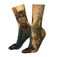 thumbnail image 5 of Salouo Sunflower Meditating Cat Pattern Fun Novelty Crew Socks,Casual Athletic Socks Neutral Socks, 5 of 7