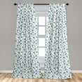 thumbnail image 5 of Ambesonne Nostalgic Curtains, Old Vintage Flowers, Pair of 28"x63", Pale Blue White Green, 5 of 5