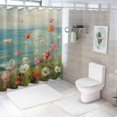 thumbnail image 7 of Pratyus Flowers Ocean Bird Shower Curtain Set with Hooks, 100% Polyester Fabric, Waterproof Bathroom Decor, Various Sizes 60"x72, 7 of 7
